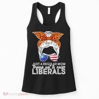 Just A Regular Mom Trying Not To Raise Liberals Hipster Mom Women's Tank Top thumb 0