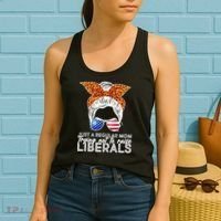 Just A Regular Mom Trying Not To Raise Liberals Hipster Mom Women's Tank Top thumb 2