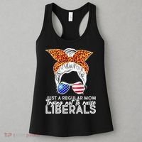Just A Regular Mom Trying Not To Raise Liberals Hipster Mom Women's Tank Top thumb 3