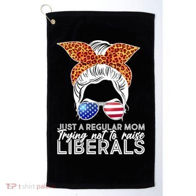 Just A Regular Mom Trying Not To Raise Liberals Hipster Mom Golf Towel