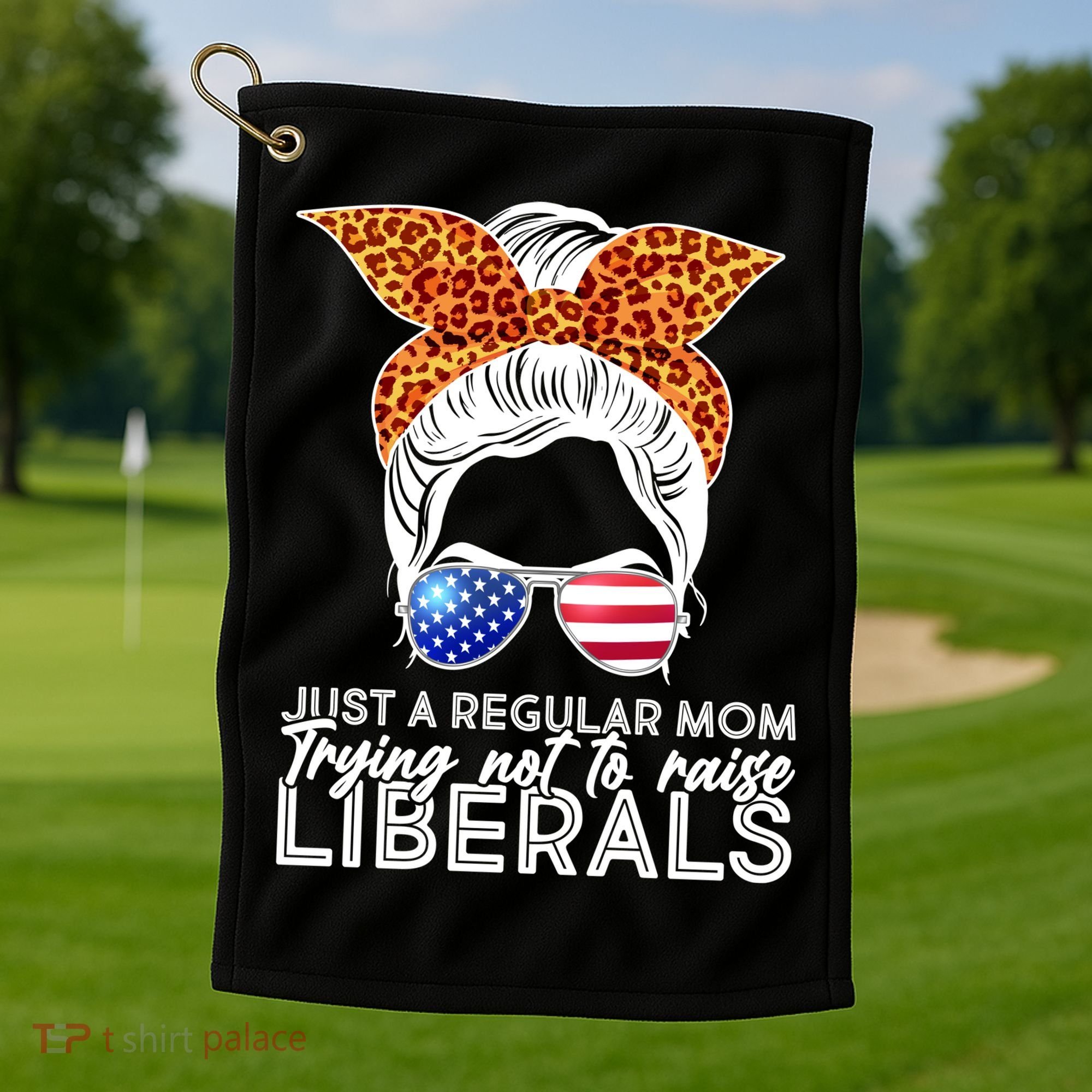 Just A Regular Mom Trying Not To Raise Liberals Hipster Mom Golf Towel