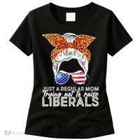 Just A Regular Mom Trying Not To Raise Liberals Hipster Mom Women's T-Shirt thumb 0