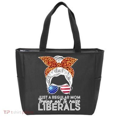 Just A Regular Mom Trying Not To Raise Liberals Hipster Mom Tote Bag