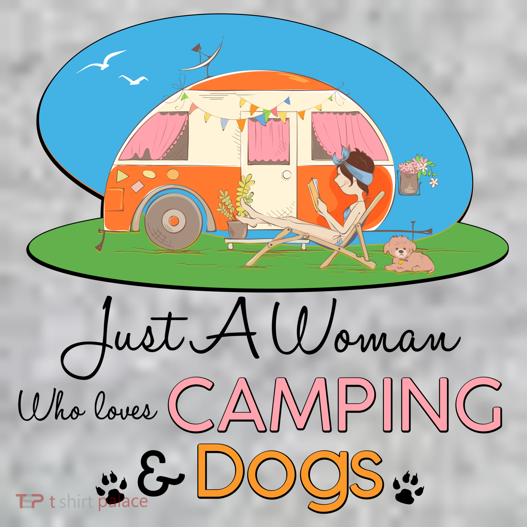Just A Woman Who Loves Camping & Dogs Sweatshirt