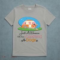 Just A Woman Who Loves Camping & Dogs T-Shirt thumb 5