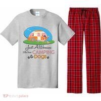 Just A Woman Who Loves Camping & Dogs Pajama Set thumb 0