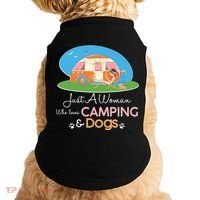 Just A Woman Who Loves Camping & Dogs Doggie Tank thumb 0