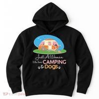 Just A Woman Who Loves Camping & Dogs Hoodie thumb 0