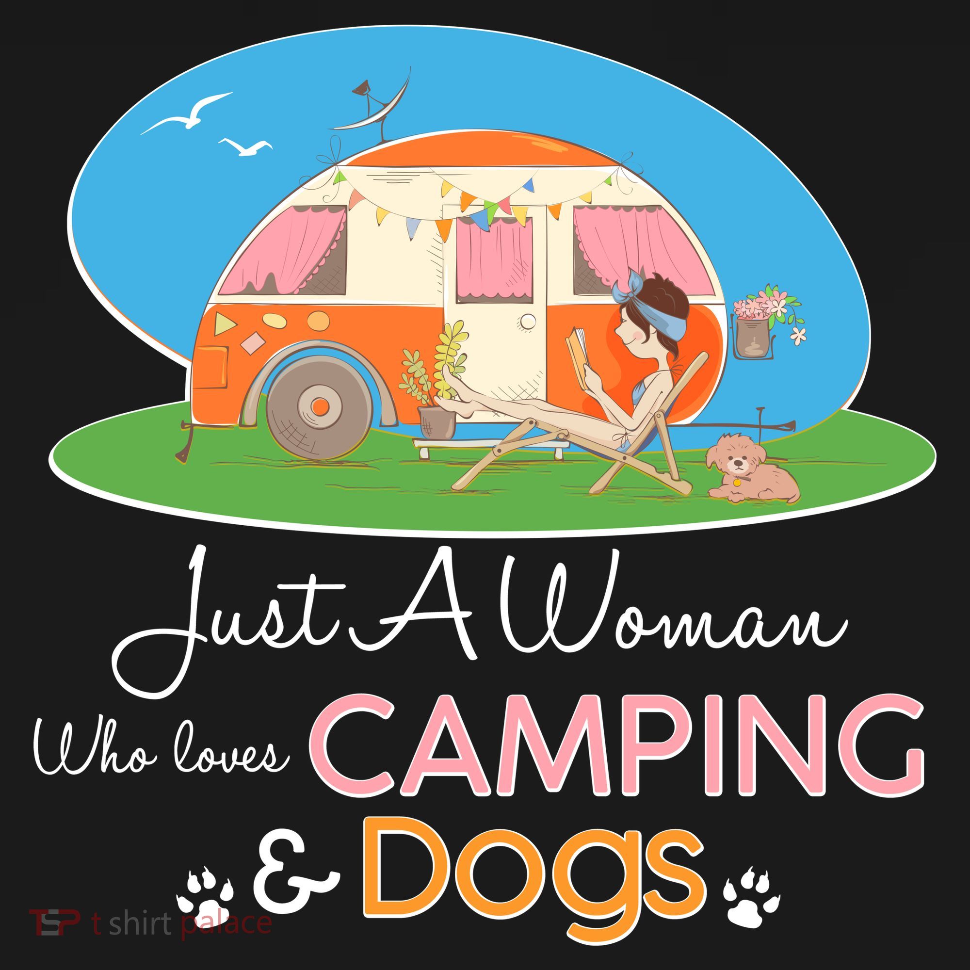 Just A Woman Who Loves Camping & Dogs Button