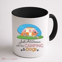 Just A Woman Who Loves Camping & Dogs Coffee Mug thumb 1