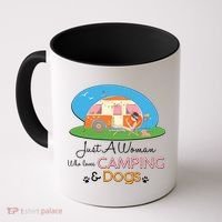 Just A Woman Who Loves Camping & Dogs Coffee Mug thumb 0
