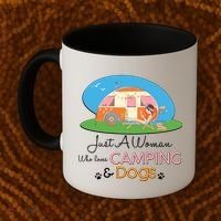 Just A Woman Who Loves Camping & Dogs Coffee Mug thumb 2