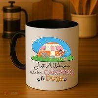 Just A Woman Who Loves Camping & Dogs Coffee Mug thumb 4