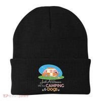Just A Woman Who Loves Camping & Dogs Beanie thumb 0