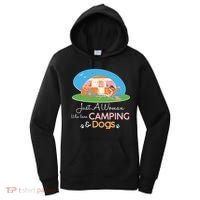 Just A Woman Who Loves Camping & Dogs Women's Hoodie thumb 0