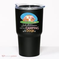 Just A Woman Who Loves Camping & Dogs Tumbler thumb 0
