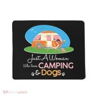 Just A Woman Who Loves Camping & Dogs Mousepad thumb 0