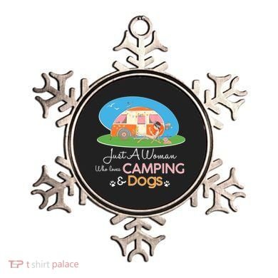 Just A Woman Who Loves Camping & Dogs Ornament