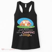 Just A Woman Who Loves Camping & Dogs Women's Tank Top thumb 0