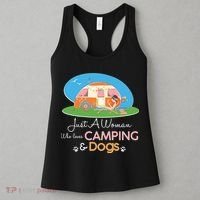 Just A Woman Who Loves Camping & Dogs Women's Tank Top thumb 3