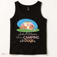 Just A Woman Who Loves Camping & Dogs Tank Top thumb 2