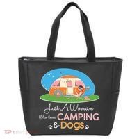 Just A Woman Who Loves Camping & Dogs Tote Bag thumb 0