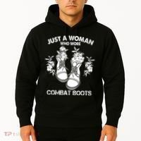 Just A Woman Who Wore Combat Boots Hoodie thumb 2