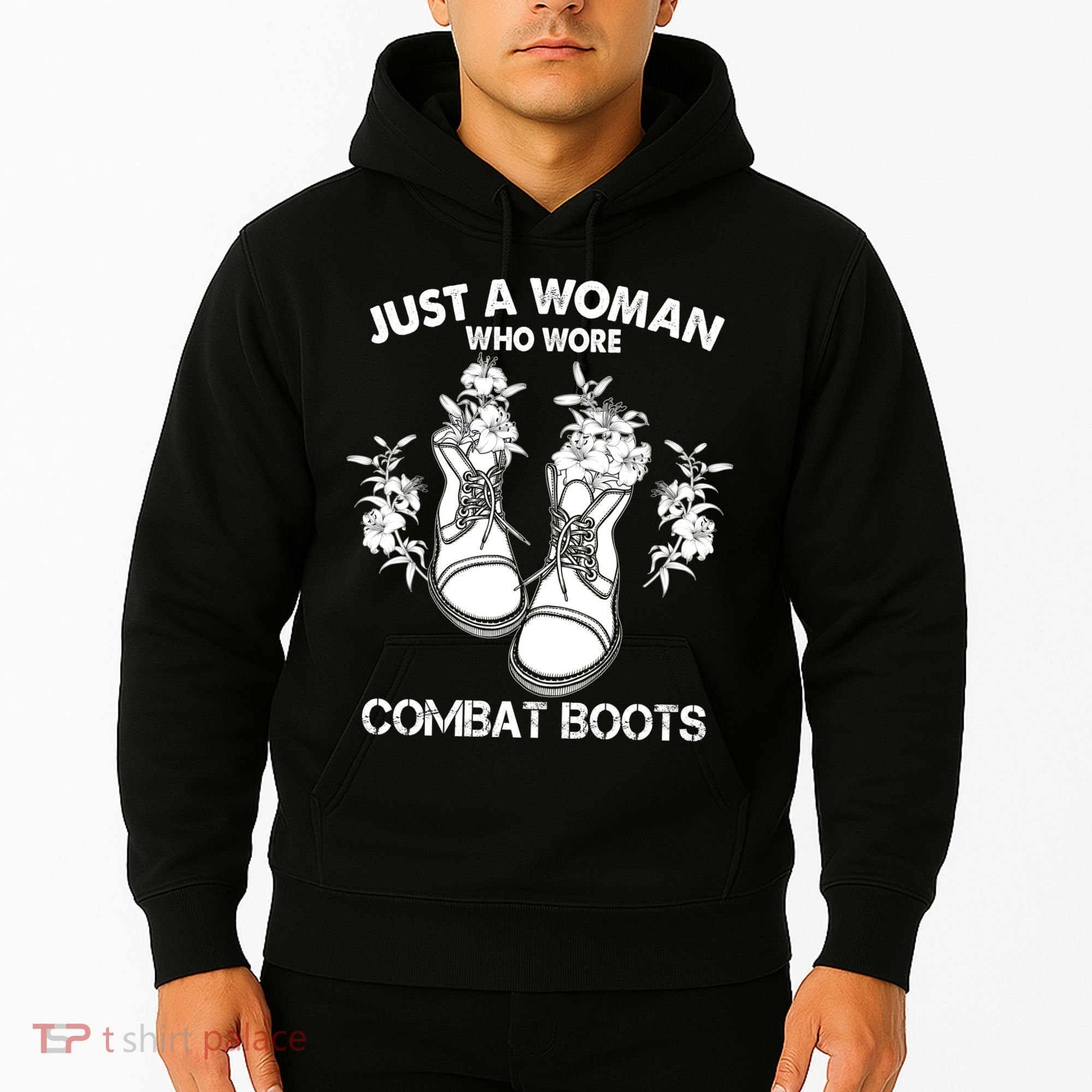 Just A Woman Who Wore Combat Boots Hoodie