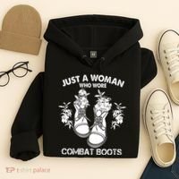 Just A Woman Who Wore Combat Boots Hoodie thumb 4