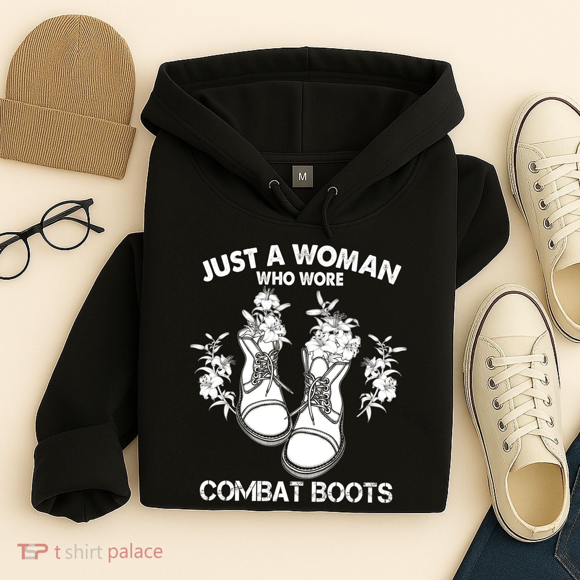 Just A Woman Who Wore Combat Boots Hoodie