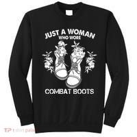 Just A Woman Who Wore Combat Boots Sweatshirt thumb 0