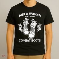 Just A Woman Who Wore Combat Boots T-Shirt thumb 3