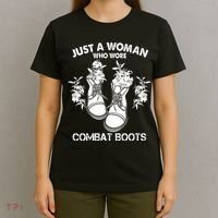 Just A Woman Who Wore Combat Boots T-Shirt thumb 4