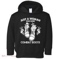 Just A Woman Who Wore Combat Boots Toddler Hoodie thumb 0