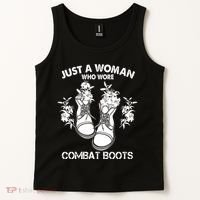 Just A Woman Who Wore Combat Boots Tank Top thumb 2
