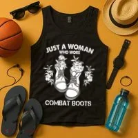 Just A Woman Who Wore Combat Boots Tank Top thumb 4