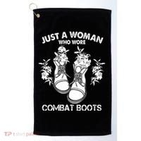 Just A Woman Who Wore Combat Boots Golf Towel thumb 0