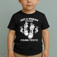 Just A Woman Who Wore Combat Boots Toddler T-Shirt thumb 2