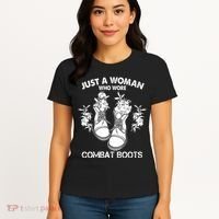 Just A Woman Who Wore Combat Boots Women's T-Shirt thumb 4
