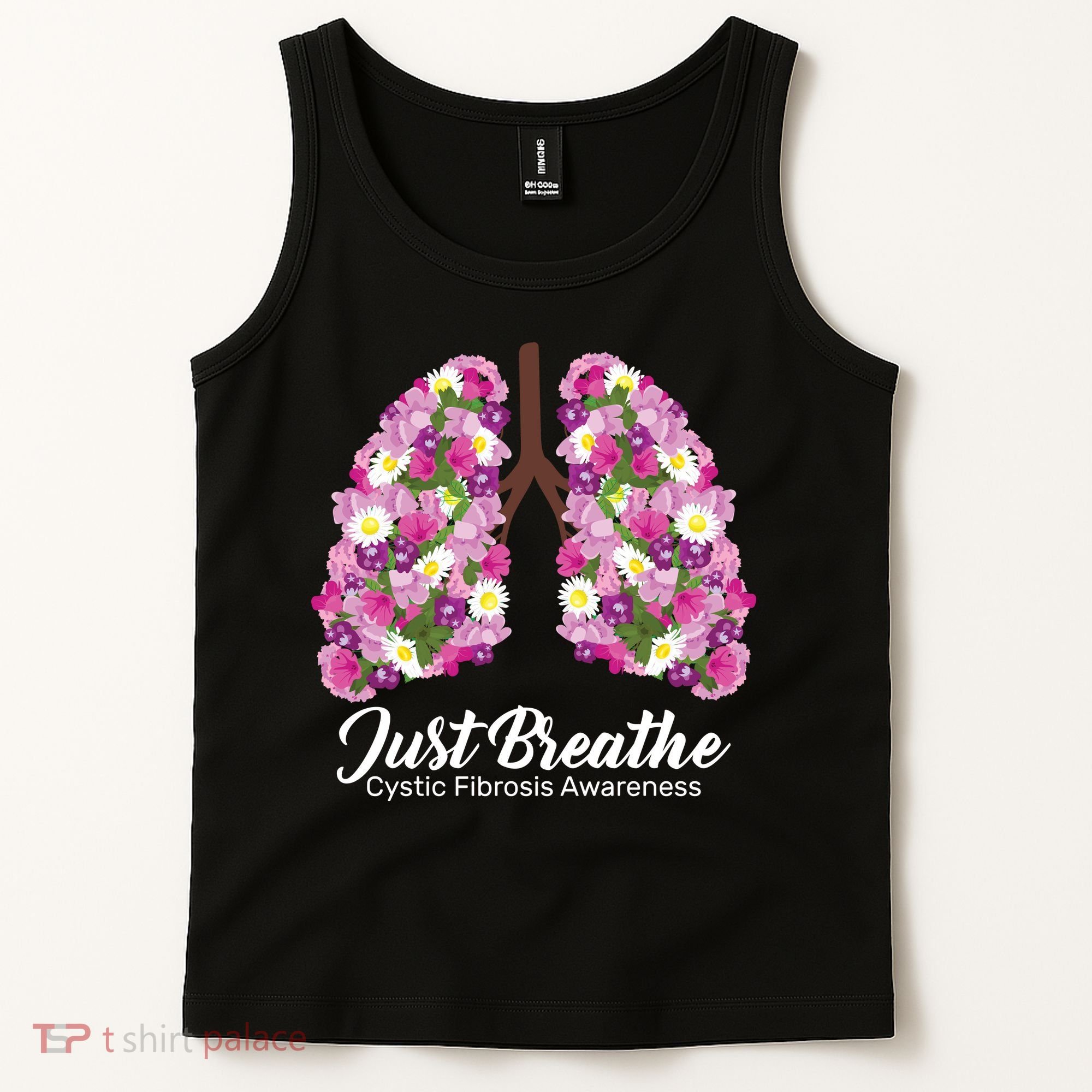 Just Breathe Cystic Fibrosis Awareness Tank Top