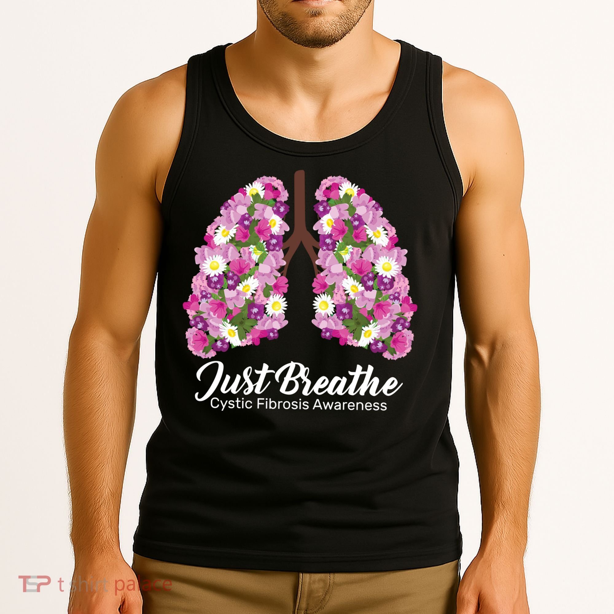 Just Breathe Cystic Fibrosis Awareness Tank Top