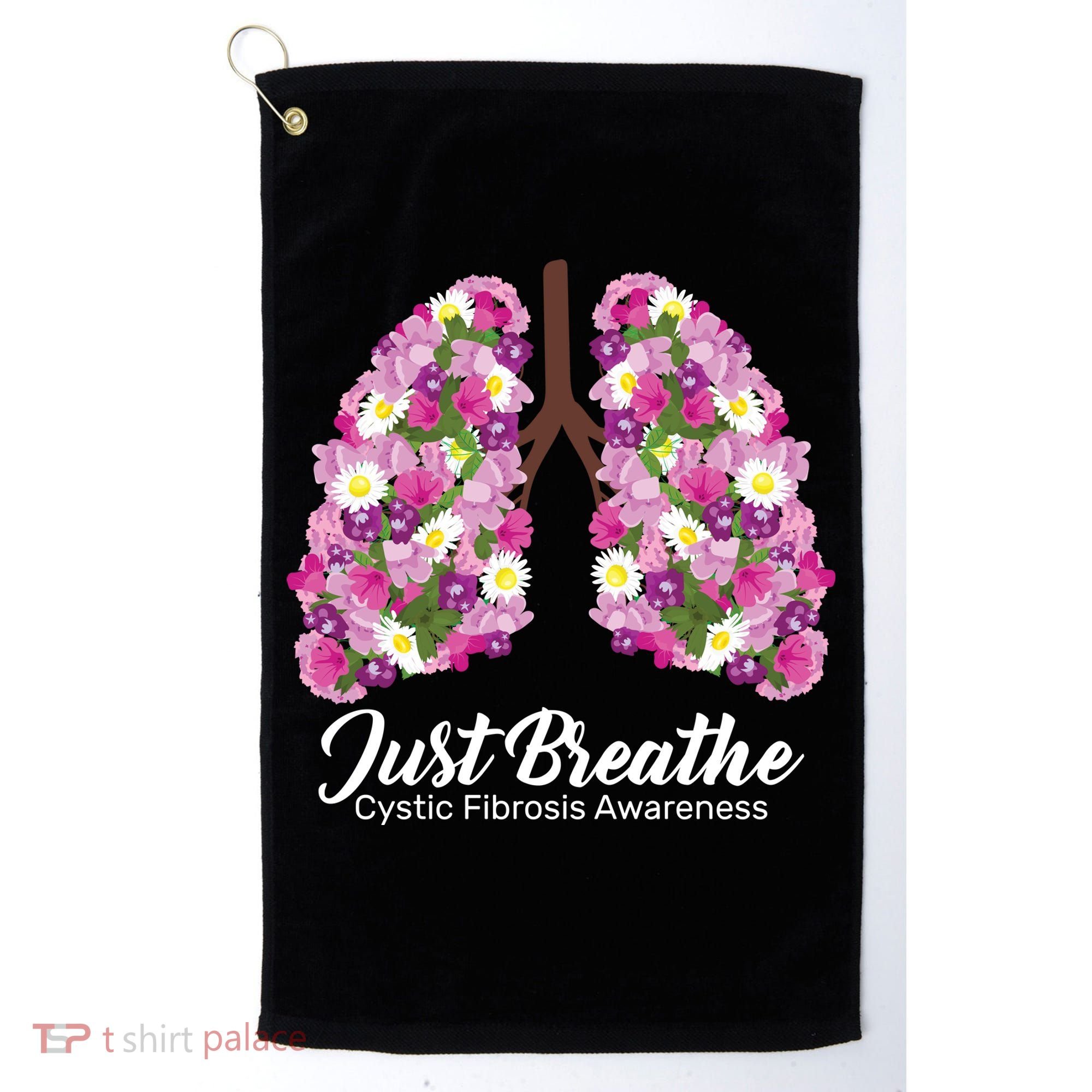 Just Breathe Cystic Fibrosis Awareness Golf Towel