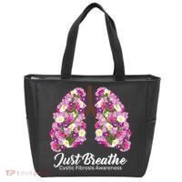 Just Breathe Cystic Fibrosis Awareness Tote Bag thumb 0