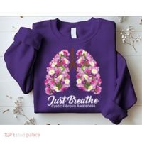 Just Breathe Cystic Fibrosis Awareness Sweatshirt thumb 2