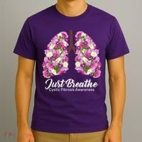 Just Breathe Cystic Fibrosis Awareness T-Shirt thumb 3