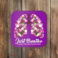 Just Breathe Cystic Fibrosis Awareness Coaster thumb 0