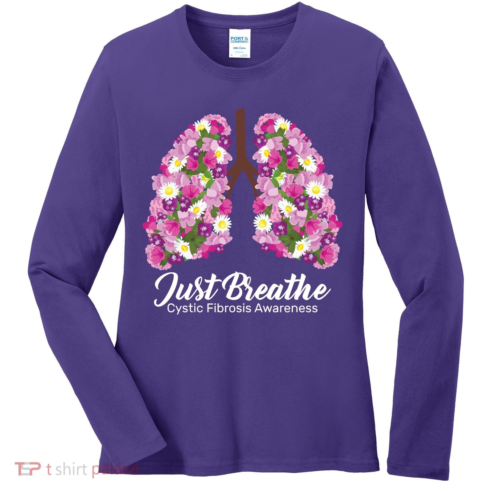 Just Breathe Cystic Fibrosis Awareness Women's Long Sleeve Shirt