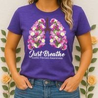 Just Breathe Cystic Fibrosis Awareness Women's T-Shirt thumb 2