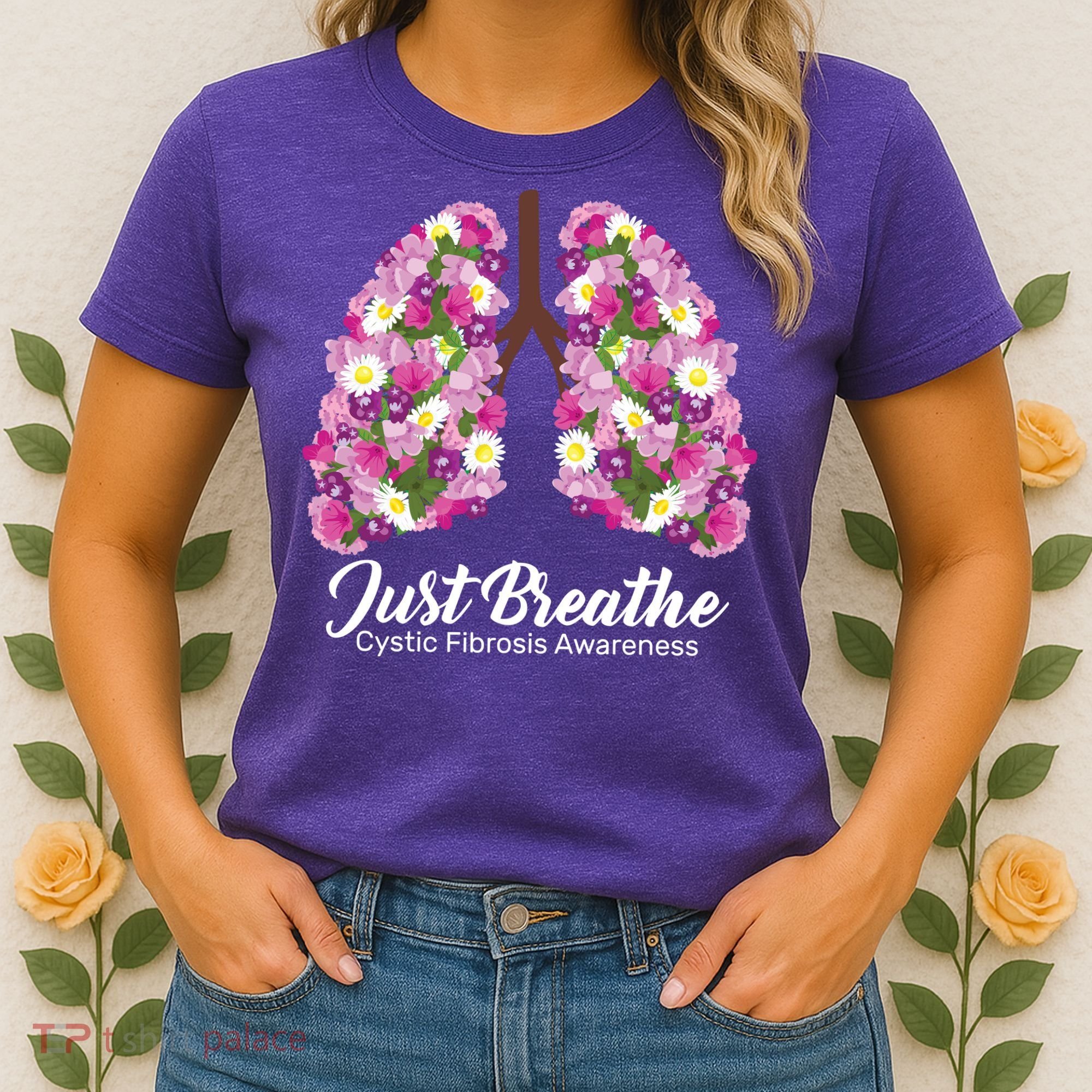 Just Breathe Cystic Fibrosis Awareness Women's T-Shirt
