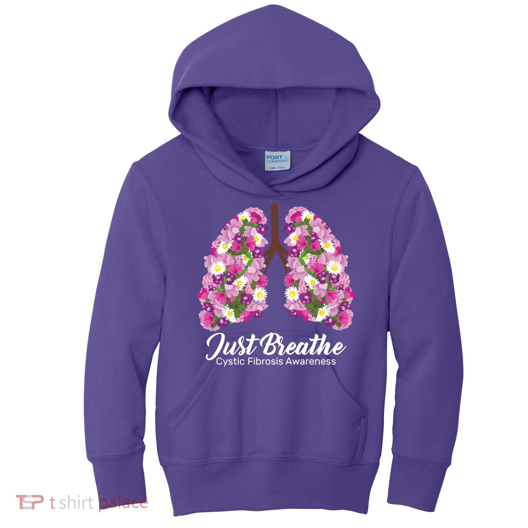 Just Breathe Cystic Fibrosis Awareness Kids Hoodie